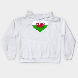 I Love Wales - Heart Welsh Dragon Kids Hoodie